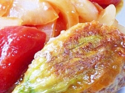 初夏 ズッキーニの花のチーズ入り肉詰めトマト煮込み レシピ 作り方 By 一点集中力 楽天レシピ 初夏 ズッキーニの花のチーズ入り肉詰めトマト煮込み レシピ 作り方 By 一点集中力 楽天レシピ